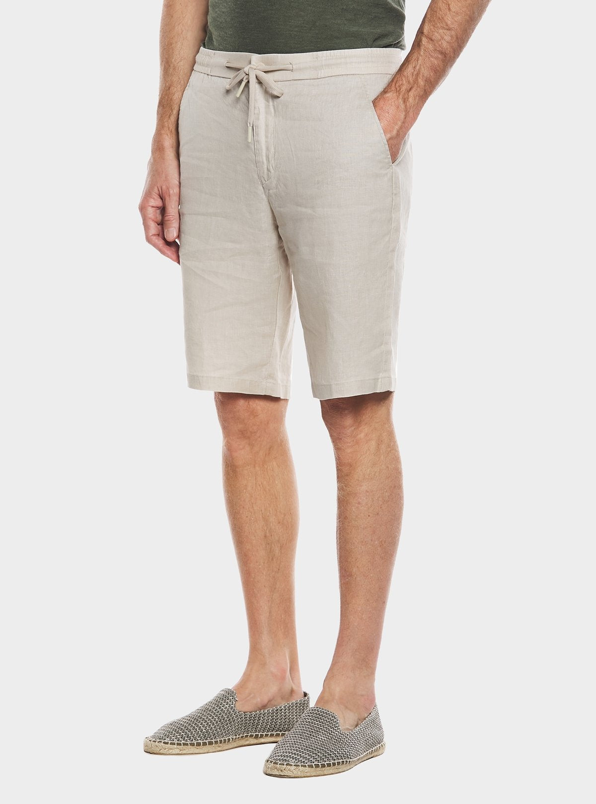 Bermuda in lino con coulisse-0